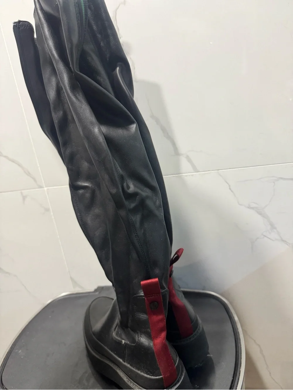 Franco Sarto Black Over-the-Knee Leather Boots
